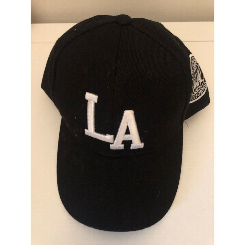 LA Embroidered Globe baseball cap Black Adjustable Los Angeles California